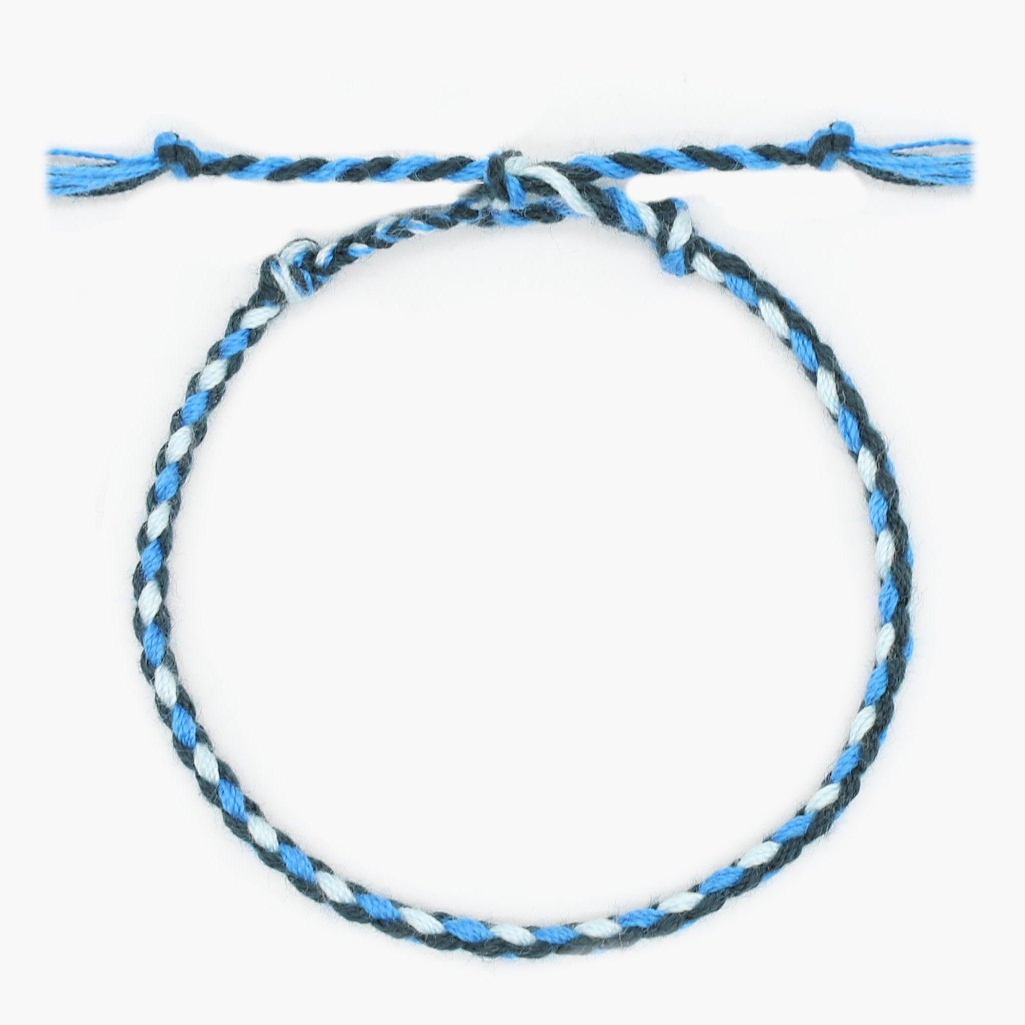 Pranayama Cotton Bracelet (Navy Blue/Turquoise)-Kompsós