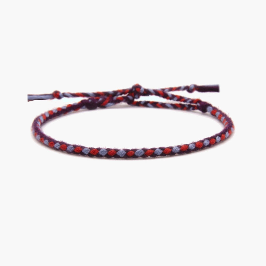 Pranayama Cotton Bracelet (Red/Blue)-Kompsós