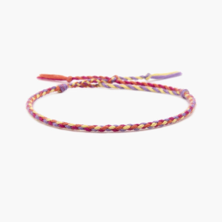 Pranayama Cotton Bracelet (Red/Yellow)-Bracelet-Kompsós