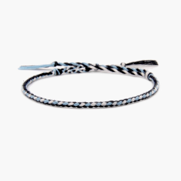 Pranayama Cotton Bracelet (Shade of Blue)-Bracelet-Kompsós