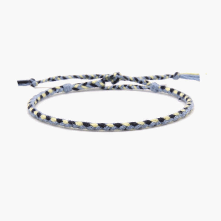Pranayama Cotton Bracelet (Yellow/Blue)-Bracelet-Kompsós