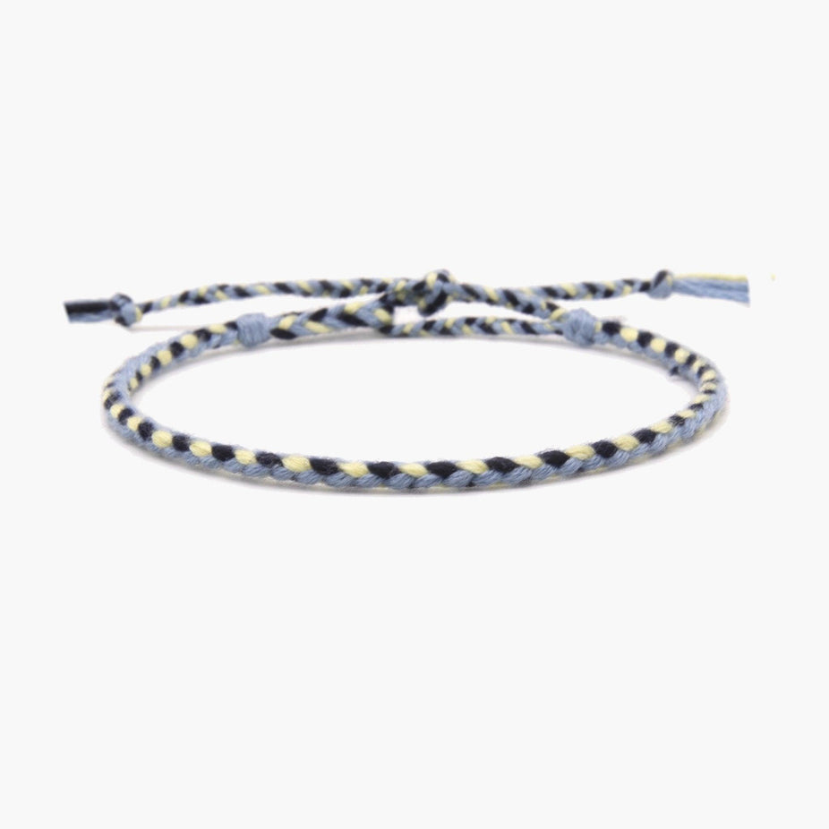 Pranayama Cotton Bracelet (Yellow/Blue)-Kompsós