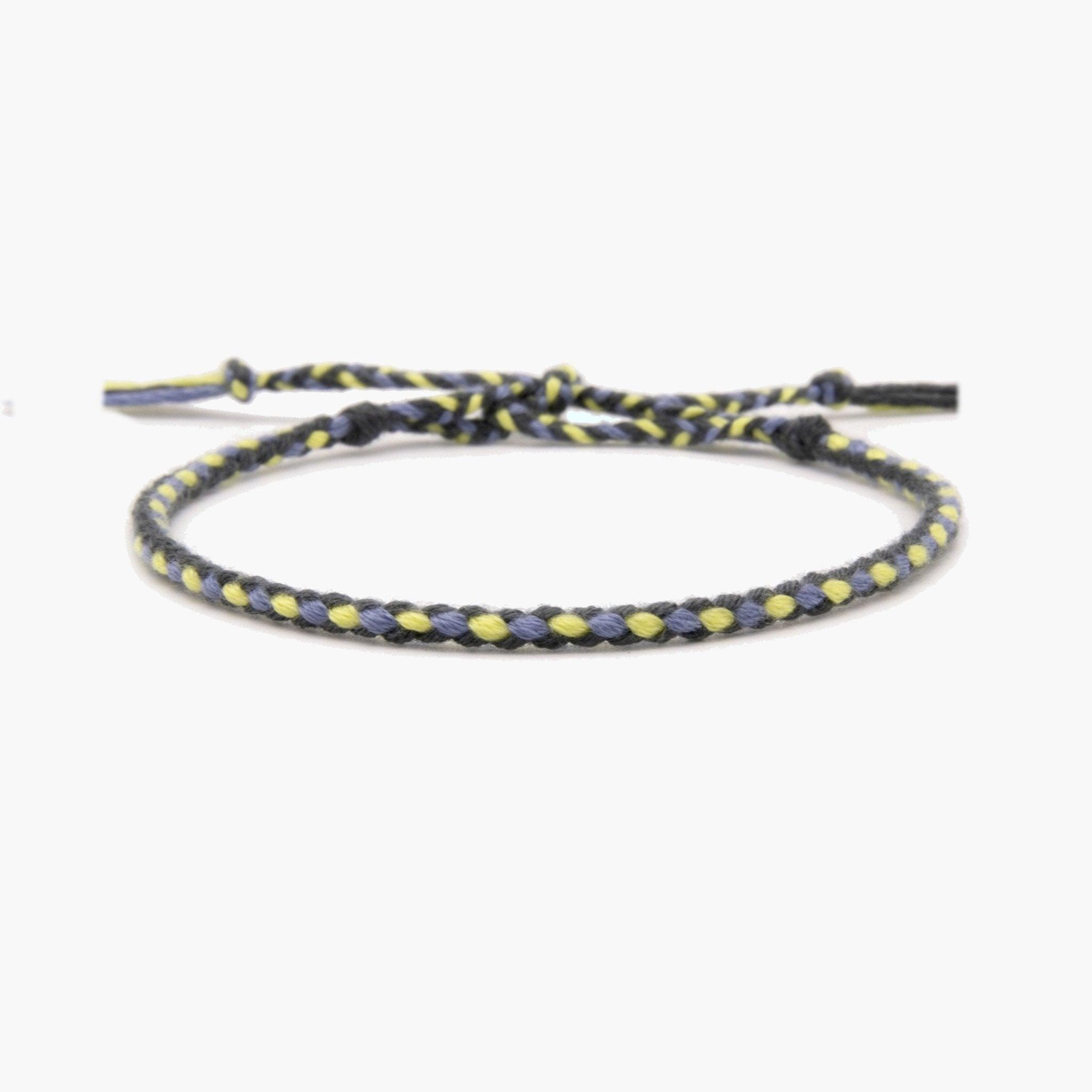 Pranayama Cotton Bracelet (Yellow/Grey)-Kompsós