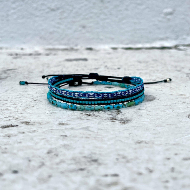 Purnama Miyuki Bracelet (Black/Turquoise) - Kompsós