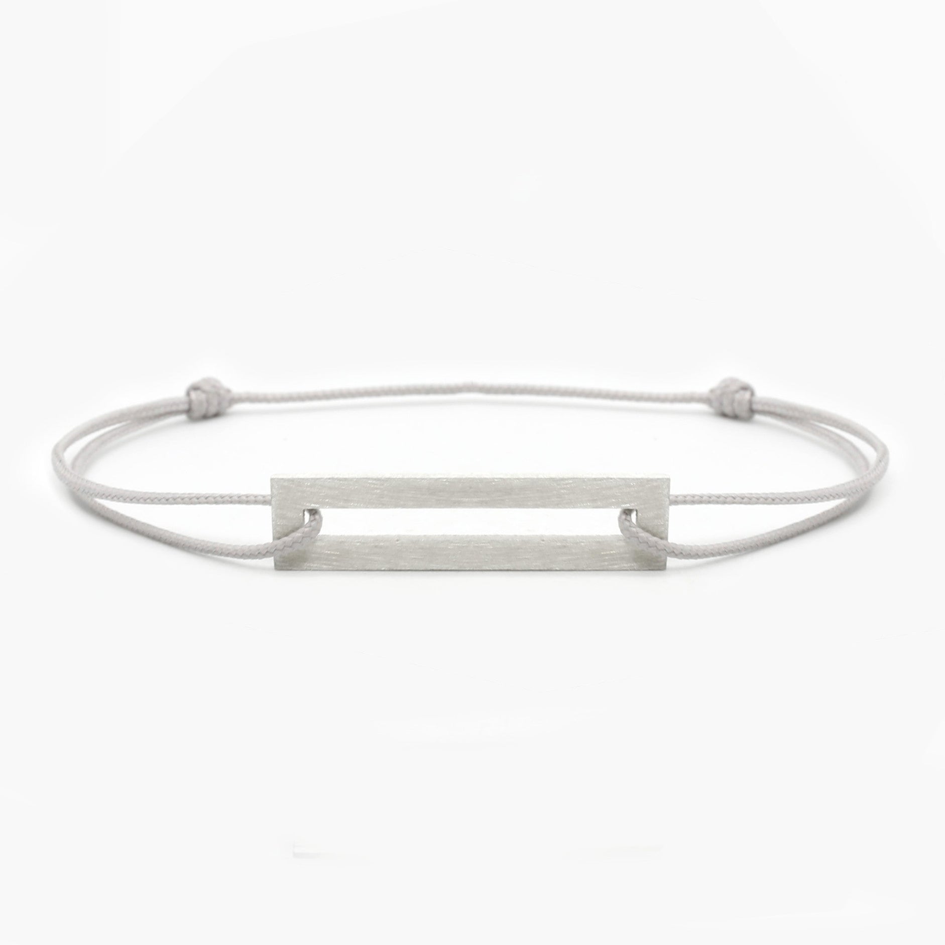 Rope Bracelet With Sterling Silver Bar (Grey)-Jewelry-Kompsós