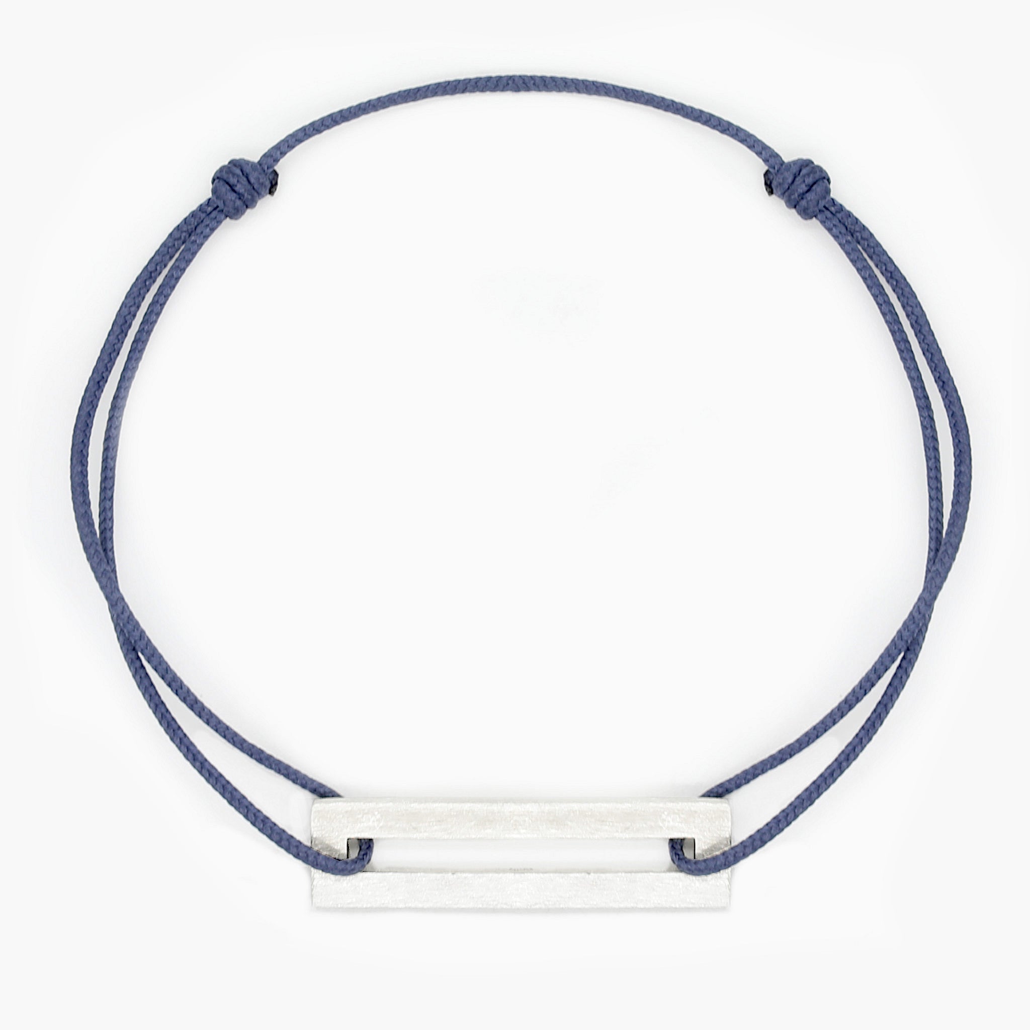 Rope Bracelet With Sterling Silver Bar (Ocean Blue)-Jewelry-Kompsós