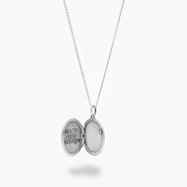 Sterling Silver Photo Locket Necklace-Necklace-Kompsós