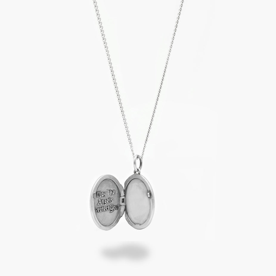 Sterling Silver Photo Locket Necklace-Necklace-Kompsós