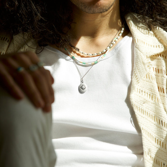 Sterling Silver Photo Locket Necklace-Necklace-Kompsós